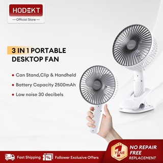 HODEKT Portable Desktop Handheld Electric Fan Multifunctional Fold Clip Fan USB Rechargeable