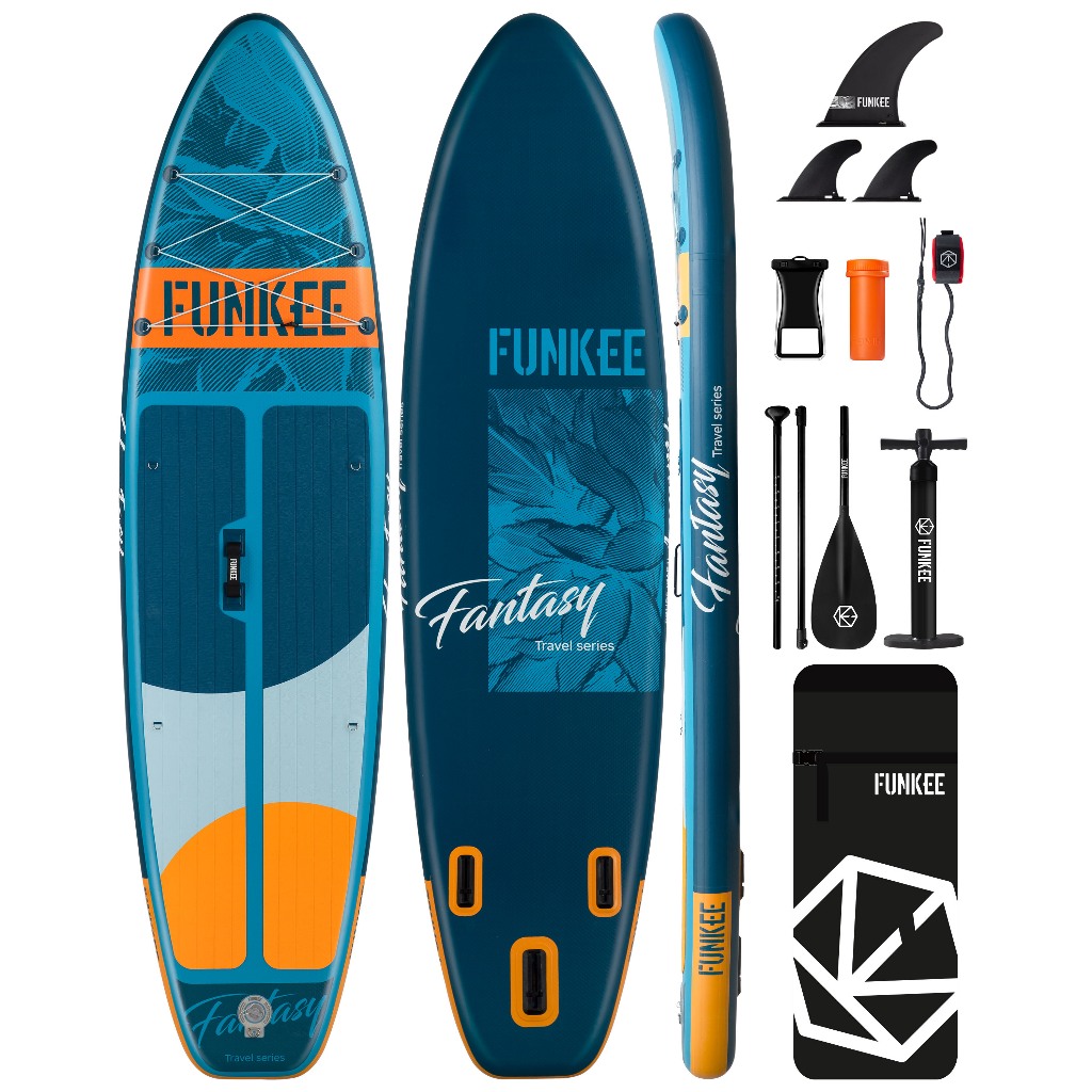 FUNKE กันน้ํา Inflatable Paddle Board 11x34x6 ผู้ใหญ่ยืนสไตล์น้ําตกปลาอุปกรณ์เสริม SUP