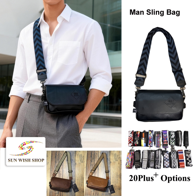 Sunwish SWS-AU82 -Threebox - 20 Option กระเป๋าสะพายไหล่ แบบหนัง แฟชั่นสไตล์เกาหลี สําหรับผู้ชาย
