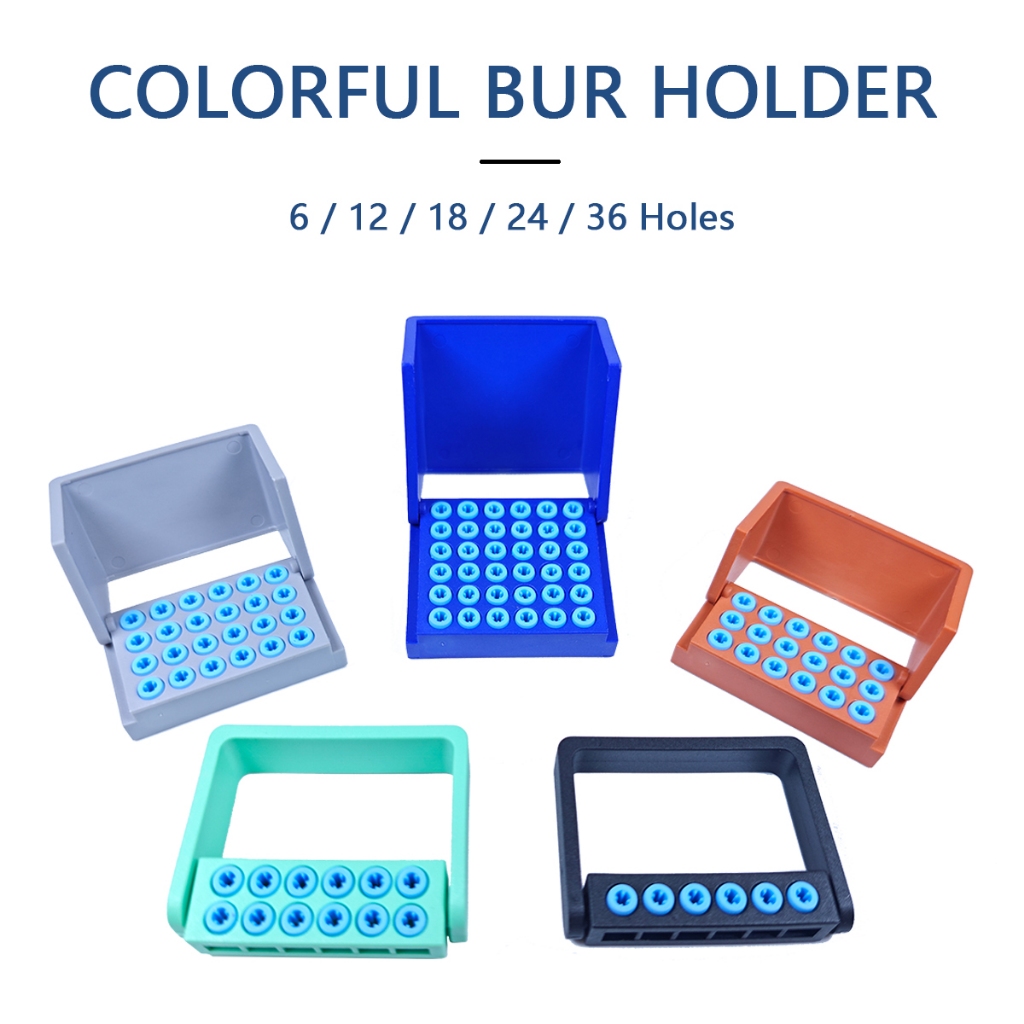ทันตกรรม Burs ผู้ถือฆ่าเชื้อกรณีเจาะบล็อกสําหรับสูง/ต่ําความเร็ว Bur Organizer กล่องซิลิโคน Autoclavable