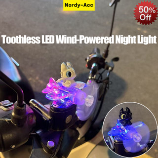 Wind Power Toothless Dragon LED Car Decor Cute Auto Motorcycle Accessory