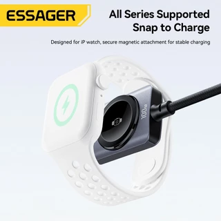 ESSAGER 100W 2 in 1 Watch Data Cable Type-C Fast Charging and Data Transmission E-Marker Chip 20V/5A Fast CHARGING 2.5 ชั่วโมง Full Charge MBk Pro