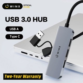 WINX 4-in-1 USB A/Type C Usb Hub อลูมิเนียม 4 พอร์ต 5Gbps ความเร็วสูง Usb Splitter สําหรับอุปกรณ์เสริมคอมพิวเตอร์ Docking Station รับประกัน 2 ปี