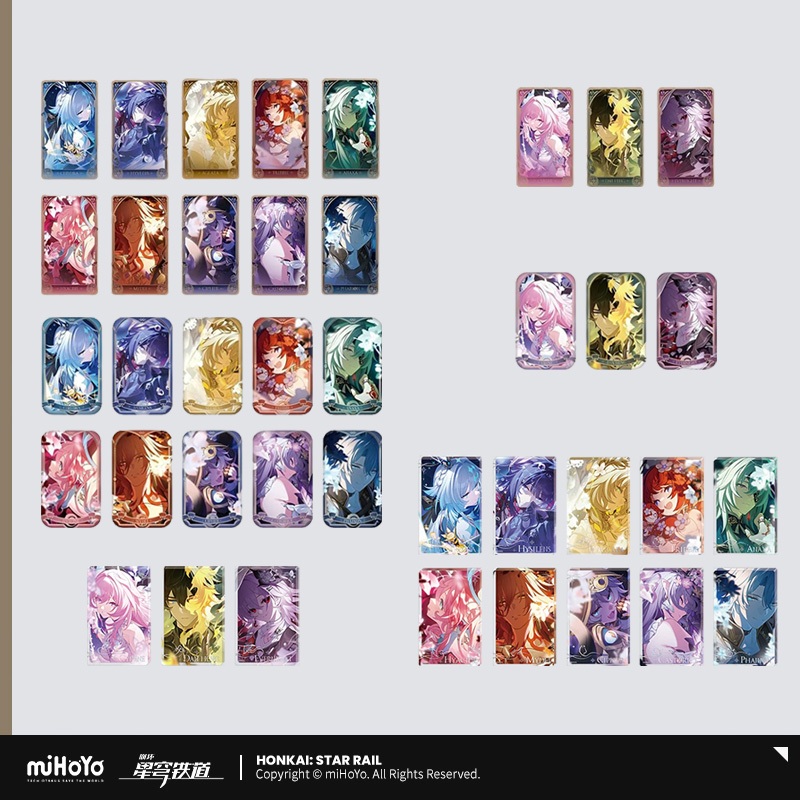 Sunsyea Honkai Star Rail สินค้าอย่างเป็นทางการ miHoYo เดิมแท้ Amphorus Series Badge ตั๋วเลเซอร์เครื่องประดับอะคริลิค Aglaea Anaxa Castofrice Cipher Painon Mydei
