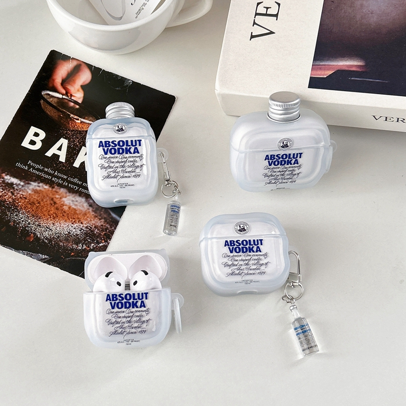 สําหรับ Airpods Pro 3 กรณีขวดวอดก้าพวงกุญแจ creative Airpods Pro 2/Pro/4 ANC/3/2/1 ฝาครอบกันกระแทก