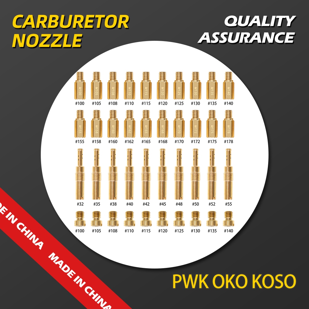 นมหนูเคเหลี่ยม ตัว หัวใจ ฝาดำ สําหรับ PWK หลัก Jets คาร์บูเรเตอร์ 30 ชิ้น & 10 ชิ้นช้า Pilot Jets Keihin OKO KOSO 100-178