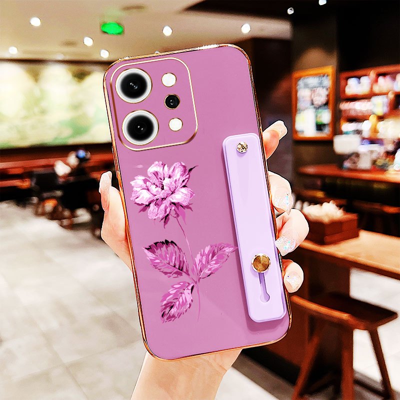 VRQR สําหรับ Oppo Reno 15 5G Reno15 F Reno15 Pro 5G 15F ปลอกดอกไม้ผีเสื้อสายรัดข้อมือวงเล็บกันกระแทกเคสโทรศัพท์