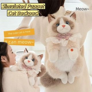 🐱TOBE1🎒 กระเป๋าเป้สะพายหลังแมวตุ๊กตา นุ่มและน่ารัก เหมาะสำหร…