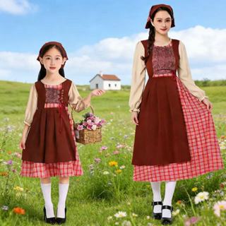 ชุดคอสเพลย์ครอบครัว ธีมฟาร์ม พ่อแม่ลูก เสื้อผ้าแม่และเด็ก ชุ…