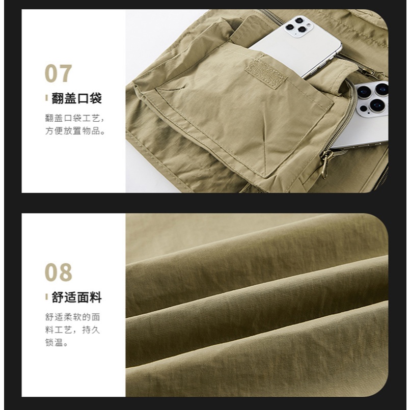 ขนาดใหญ่ (S-6XL) High-End Multi-Pocket Vest ช่างภาพเสื้อกั๊กบริษัท Corporate Group เสื้อกั๊กเครื่องมือสีเทาชาย ราคา ถูกที่สุด ดีลบีเคเค แกลเลอรีภาพที่ 8
