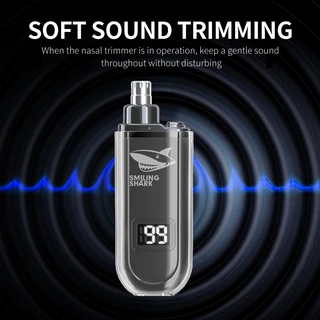 SMILING SHARK BM322 ที่กันจอนขนจมูกแบบชาร์จไฟได้ มอเตอร์เสียงรบกวนต่ํา 360° หัวใบมีด Type-C Comfort โดยไม่ต้องดึงผมหูล้างทําความสะอาดได้เต็มรูปแบบคิ้วตัดแต่ง