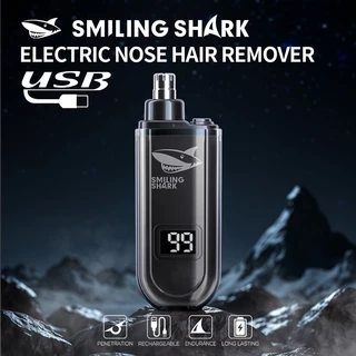 SMILING SHARK BM322 ที่กันจอนขนจมูกแบบชาร์จไฟได้ มอเตอร์เสียงรบกวนต่ํา 360° หัวใบมีด Type-C Comfort โดยไม่ต้องดึงผมหูล้างทําความสะอาดได้เต็มรูปแบบคิ้วตัดแต่ง