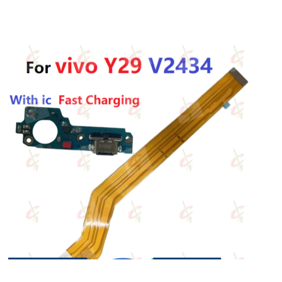 สายชาร์จ flex cable สําหรับ vivo Y29 4G บอร์ดหลักเมนบอร์ด flex cable V2434
