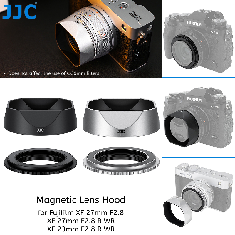 JJC เลนส์แม่เหล็กสําหรับ Fujifilm Fuji XF 27mm F2.8 & XF 27mm F2.8 R WR & XF 23mm F2.8 R WR เลนส์กล้