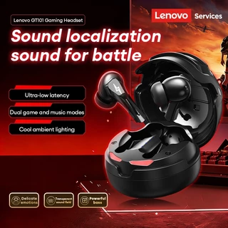 Lenovo GT101 Bluetooth 6.0 หูฟังสําหรับเล่นเกมไร้สายพร้อมเวลาแฝงต่ํา 45ms และเวลาเล่น 30 ชม. พร้อมเสียงเซอร์ราวด์ 3 มิติ
