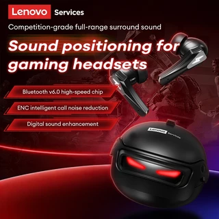 Lenovo GT101 Bluetooth 6.0 หูฟังสําหรับเล่นเกมไร้สายพร้อมเวลาแฝงต่ํา 45ms และเวลาเล่น 30 ชม. พร้อมเสียงเซอร์ราวด์ 3 มิติ