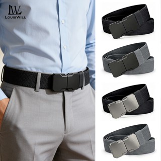 LouisWill เข็มขัดไนลอนผู้ชายสูงเข็มขัดไนล่อนรัดเข็มขัดอัตโนม…