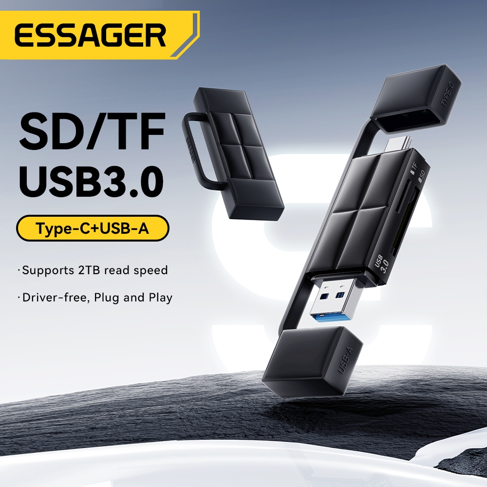เครื่องอ่านการ์ด Essager USB2.0 /USB3.0 &USB C ถึง SD TF สําหรับอุปกรณ์เสริมแล็ปท็อปพีซีเครื่องอ่านการ์ดหน่วยความจําอัจฉริยะอะแดปเตอร์การ์ด SD ราคา ถูกที่สุด ดีลบีเคเค แกลเลอรีภาพที่ 2