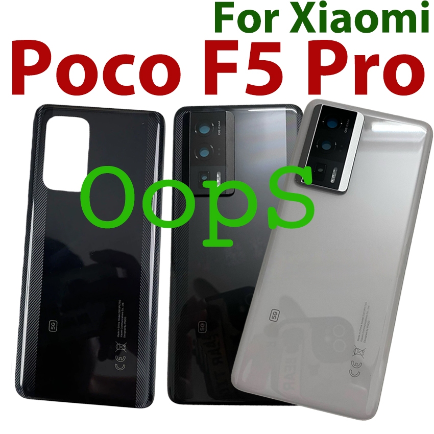 สําหรับ Xiaomi POCO F5 Pro 5G ฝาหลังแบตเตอรี่แผงกระจก F5Pro 23013PC75G ด้านหลังโทรศัพท์ประตู ﻿+ เลนส์กล้อง