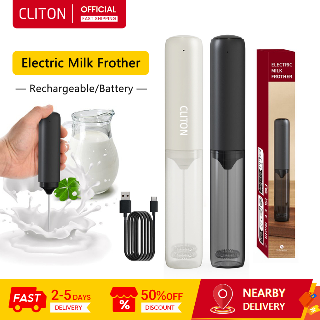 Cliton เครื่องตีฟองนมไฟฟ้า KJBQ-64 One-Touch Start Quick Whisking 304 วัสดุสแตนเลสเกรดอาหาร