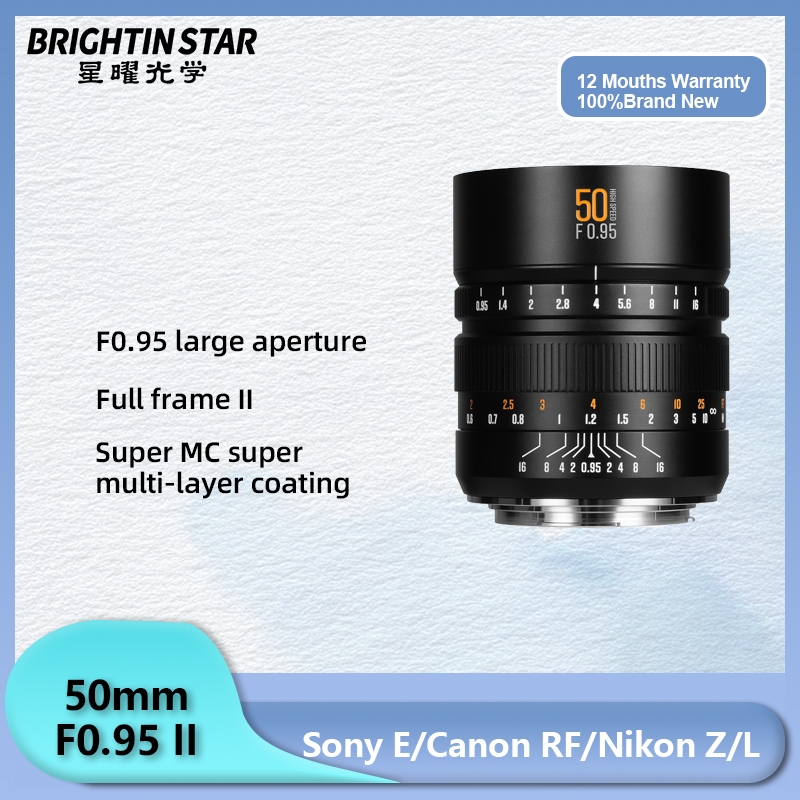 Brighting Star 50mm F0.95 II Mark II Full Frame รูรับแสงขนาดใหญ่ Protrait เลนส์กล้องสําหรับ Canon RF
