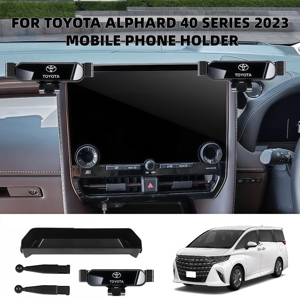 ที่วางโทรศัพท์ในรถยนต์สําหรับTOYOTA ALPHARD 40 SERIES 2023 หน้าจอโทรศัพท์รองรับCar Mounts 2-in-1 กล่องเก็บของในรถยนต์อุปกรณ์เสริม
