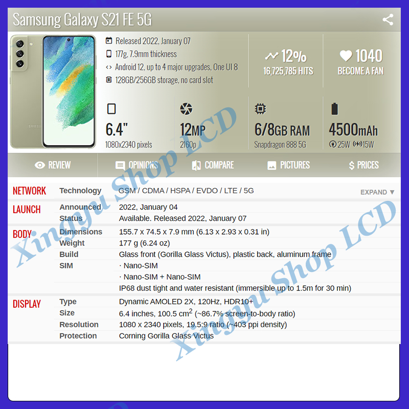 Original AMOLED สําหรับ Samsung Galaxy S21 FE 5G SM-G990B รูปที่ 8