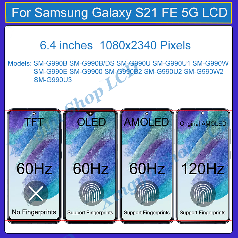 Original AMOLED สําหรับ Samsung Galaxy S21 FE 5G SM-G990B รูปที่ 3