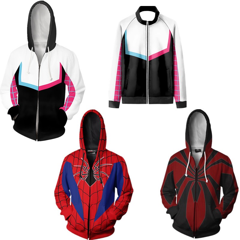 Spider Man.Zipper Hoodie สไตล์ซูเปอร์ฮีโร่ เหมาะทุกเพศ