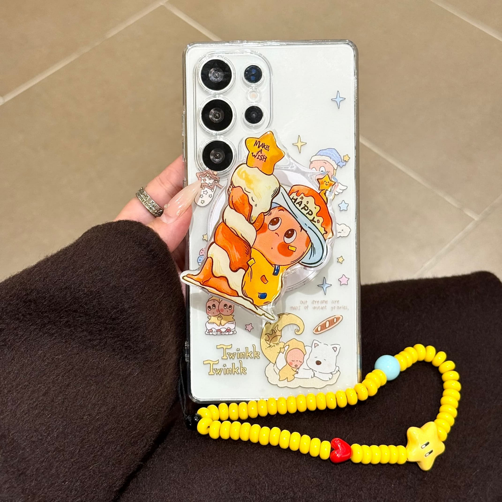 การ์ตูนน่ารัก ระดับสี สตาร์ - เด็ก Magnetic วงเล็บ เชือกมือ เคส For Samsung Galaxy S26 Ultra S26 Plus S26 S25 FE S25 Ultra S25 Plus S25 S24FE S24 Ultra S24 Plus S24 S23FE S23 Ultra S22Ultra A56 A55 5G Case เคสโทรศัพท์ใหม่ TPU ป้องกันการตก เคสมือถือซัมซุง