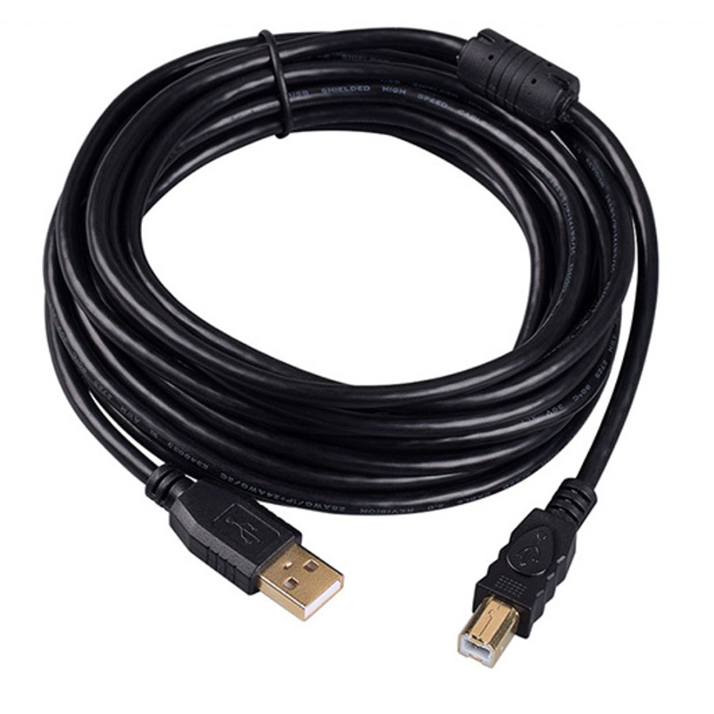 5m USB 2.0 ประเภท B สายเครื่องพิมพ์ USB C ชายประเภท B ชายสําหรับถอดรหัส PLC HP Canon Scanner