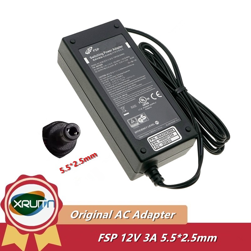 ของแท้ FSP FSP036-DHAN3 12V 3A 5.5*2.5 มม.อะแดปเตอร์ AC Charger 36W แหล่งจ่ายไฟ FSP036RHAN FSP036-RH