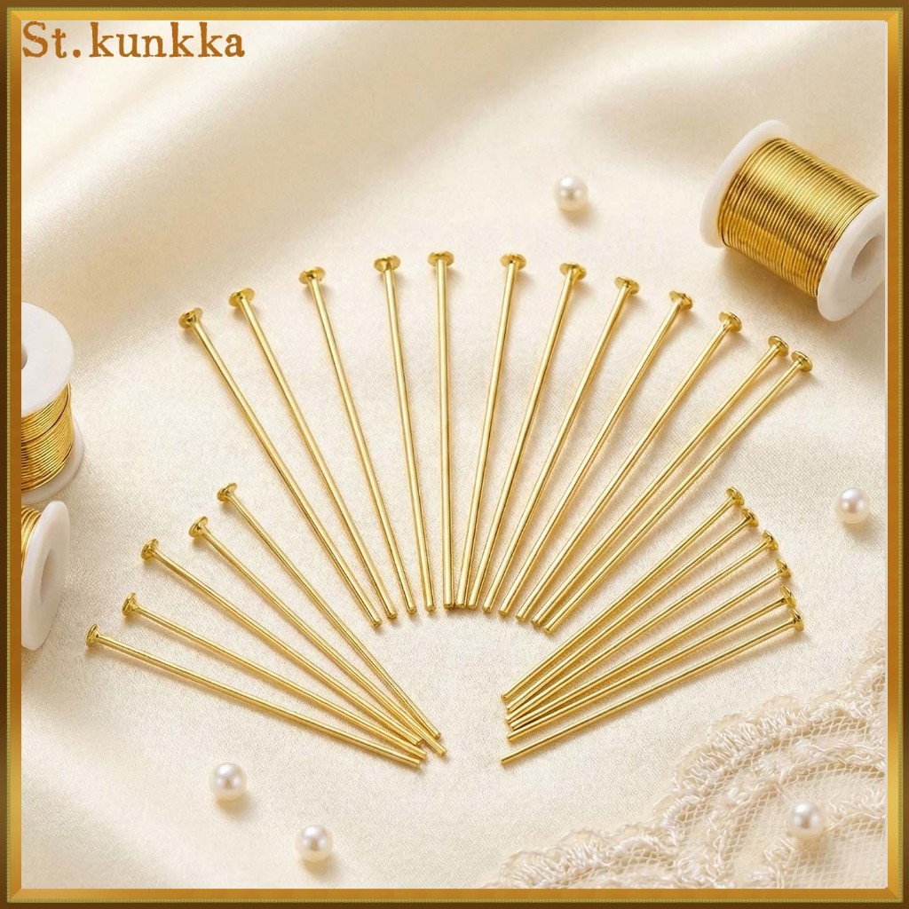 St.kunkka 50 ชิ้น 16-50 มม.เฮดพินสแตนเลส ต่อต้านการแพ้ 18k ใช้สำหรับอุปกรณ์เสริมเครื่องประดับ DIY