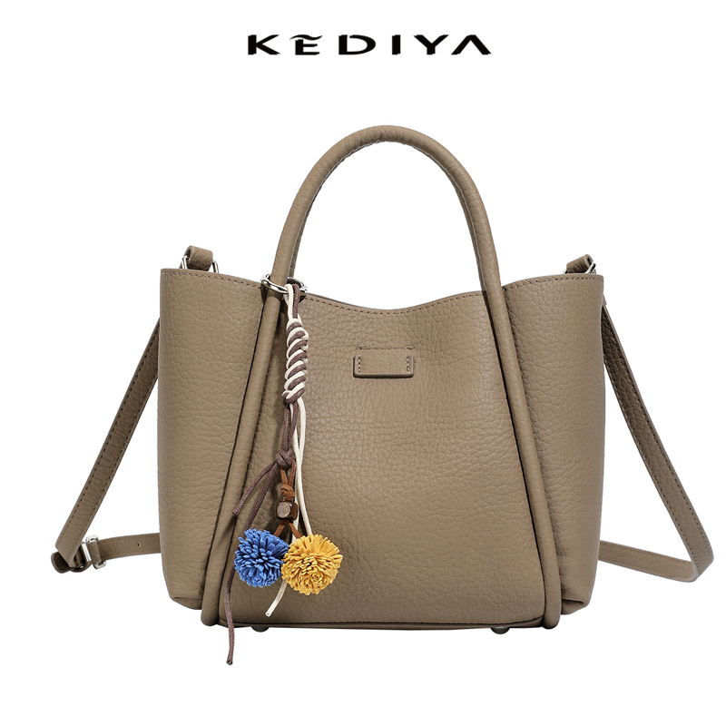 KEDIYA 2026 Fashion Handbag For Women Multi-Functional Bucket Bag Vintage Shoulder&Crossbody Bag