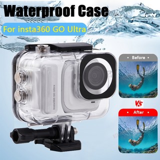ฝาครอบป้องกันสําหรับ Insta360 Go Ultra เคสกันน้ํา 60M ดําน้ําลึกเปลือกหอยใต้น้ําสําหรับ GoUltra อุปกรณ์เสริมสําหรับกล้อง