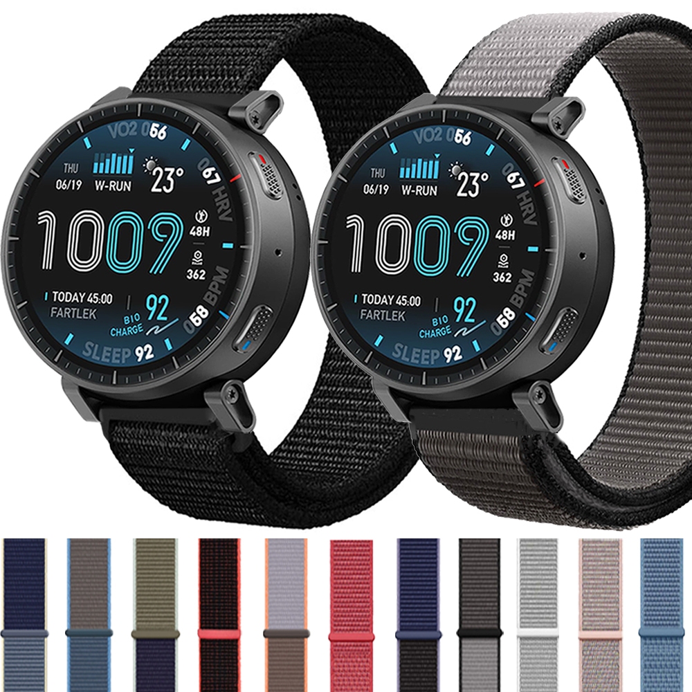 สายไนลอนสร้อยข้อมือเปลี่ยนวงอุปกรณ์เสริมสำหรับ Amazfit Active Max / Balance 2