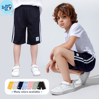 【BKK Delivery】กางเกงขาสั้นกีฬาเด็ก ผ้าแห้งเร็ว ลายทางสีเรียบ…