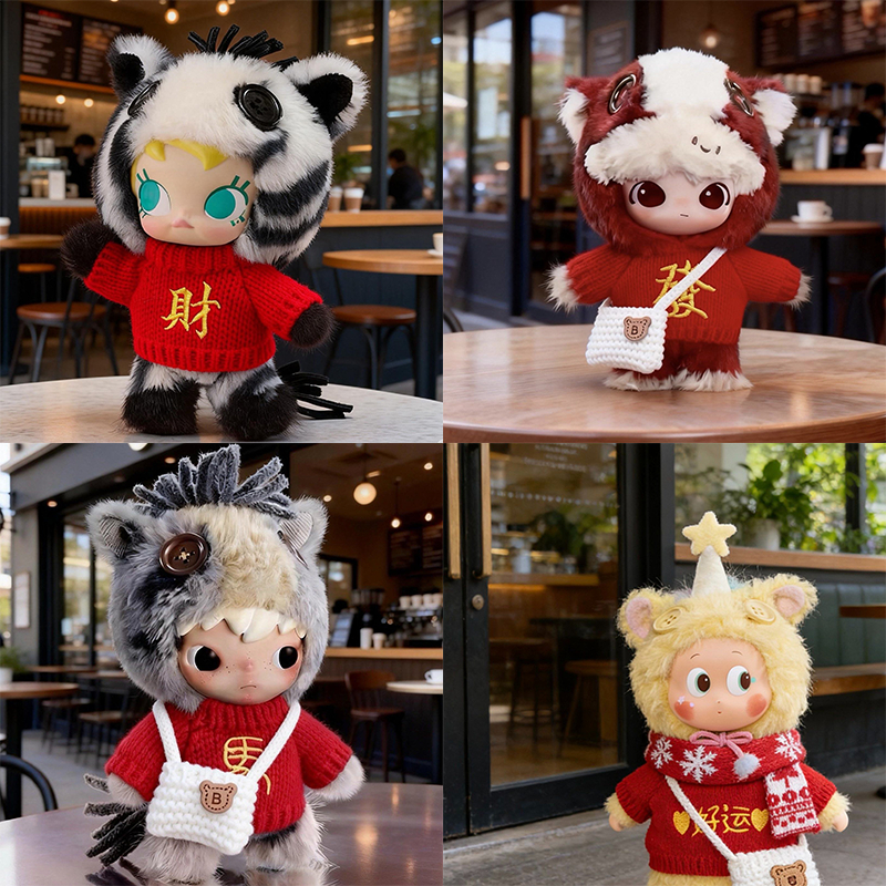 (Clothes Only) Full Throttle Series Horse Set - Hirono & Black Sesame Horse Style for Blind Box Doll