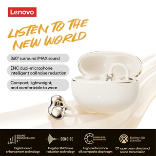 Lenovo RS123 หูฟังบลูทูธ และหูฟังไร้สายแบบ OWS พร้อม Bluetooth V6.0 เสียง HiFi และดีไซน์แบบ Open Ear