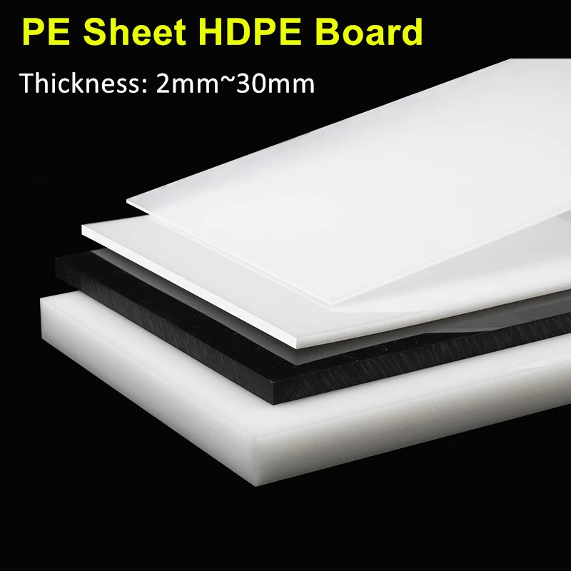 แผ่น HDPE/UPE/PE ความหนา 2 มม. ถึง 30 มม.- สีขาวและสีดํา,บอร์ดโพลีเอทิลีนทนการสึกหรอสําหรับอุตสาหกรรมและสายพานลําเลียง