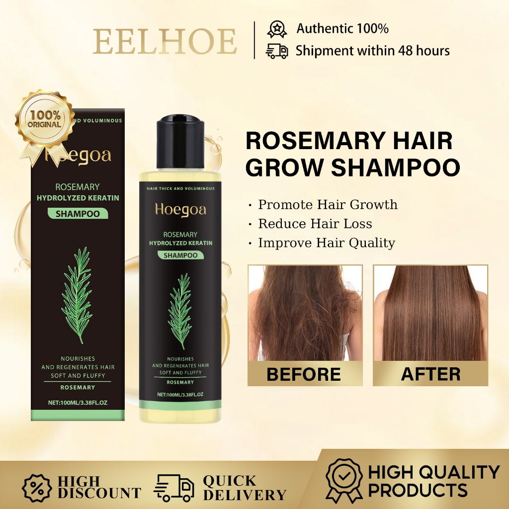 Hoegoa Rosemary แชมพูหนา 100ML ส่งเสริมการเจริญเติบโตของเส้นผมปรับปรุงคุณภาพเส้นผมเสริมสร้างและบํารุงเส้นผมสําหรับล็อคที่ยาวขึ้นและมีสุขภาพดี