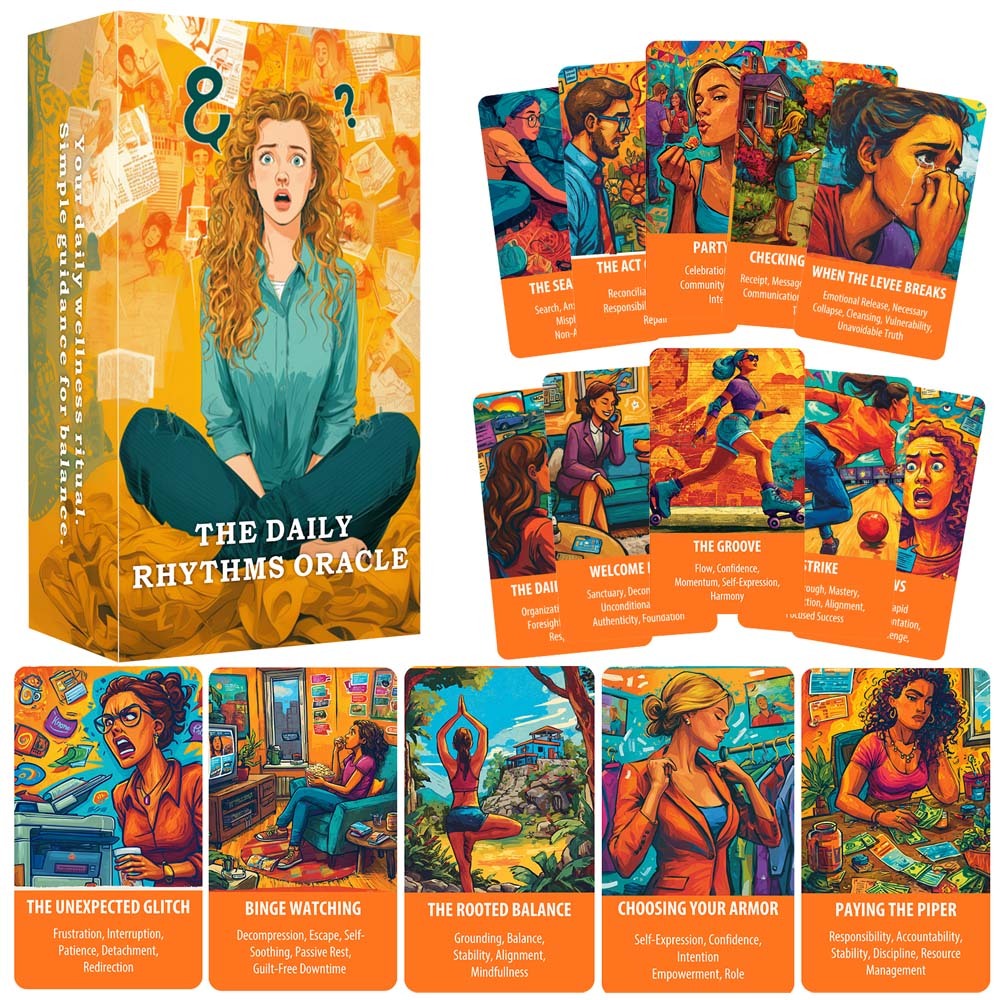56 การ์ด จังหวะประจําวัน Oracle Deck, 13x8 ซม., สร้างการเชื่อมต่อด้านใน Understand Life Changes การ์ดเกม, Spiritual Insight การ์ดเกม