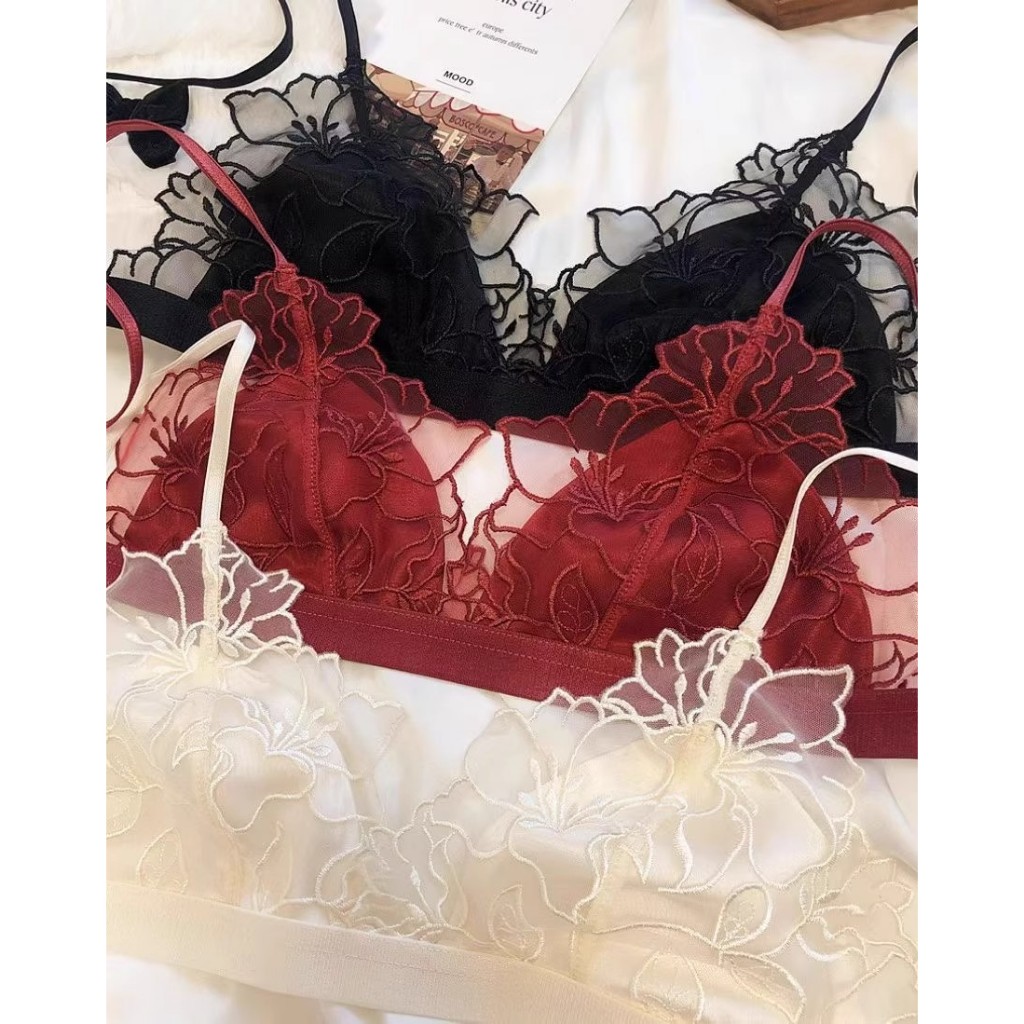 Fชุดชั้นในเซ็กซี่ไม่มีโครงเหล็กผ้ากำมะหยี่บางพิเศษลูกไม้รวมศูนย์แบบชิ้นเดียวN689 - รูปที่ 5