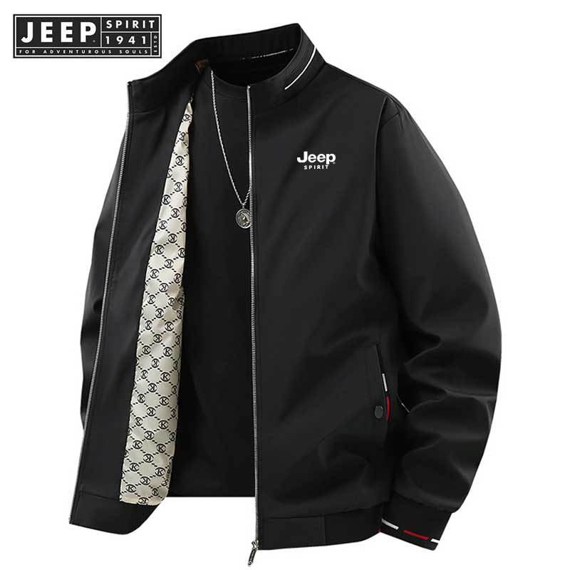 เสื้อแจ็คเก็ต JEEP SPIRIT 1941 ESTD สไตล์โมเดิร์น ทรงหลวม สวมใส่สบายสำหรับฤดูใบไม้ผลิ