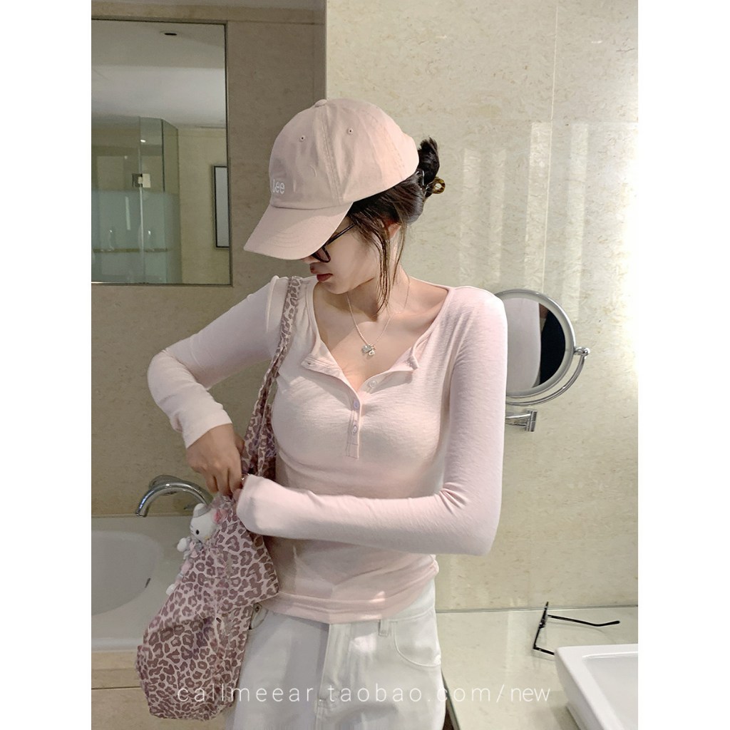 ขนสัตว์แขนยาวเสื้อยืดผู้หญิงต้นฤดูใบไม้ร่วง Slim-Fit Slimmer ดูด้านบน