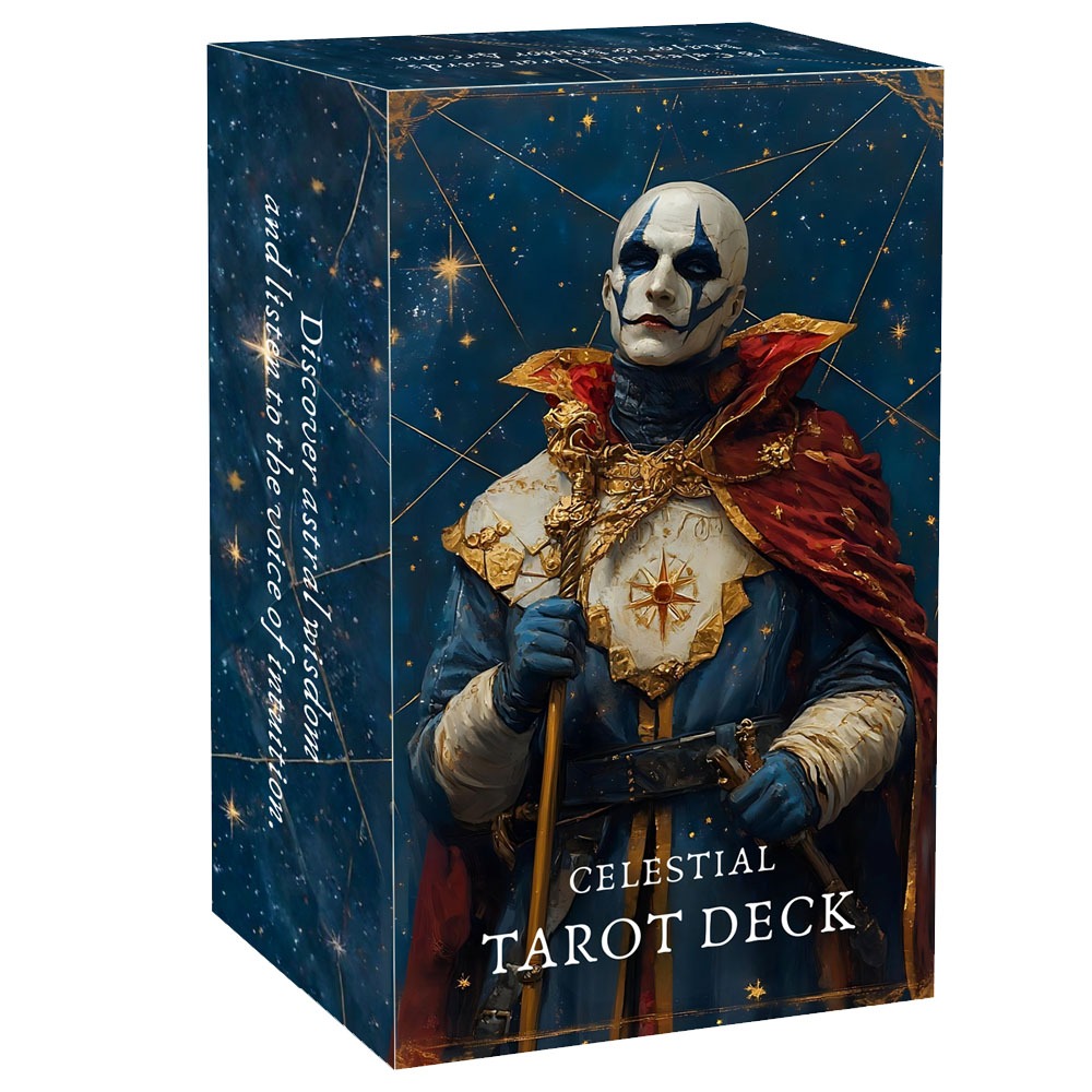 78 ใบ Celestial Tarot Deck 13x8 ซม. เชื่อมต่อด้วยพลังงานสากล ปลดล็อคศักยภาพภายใน เกมอ่านไพ่ทาโรต์สําหรับ Self-Discovery