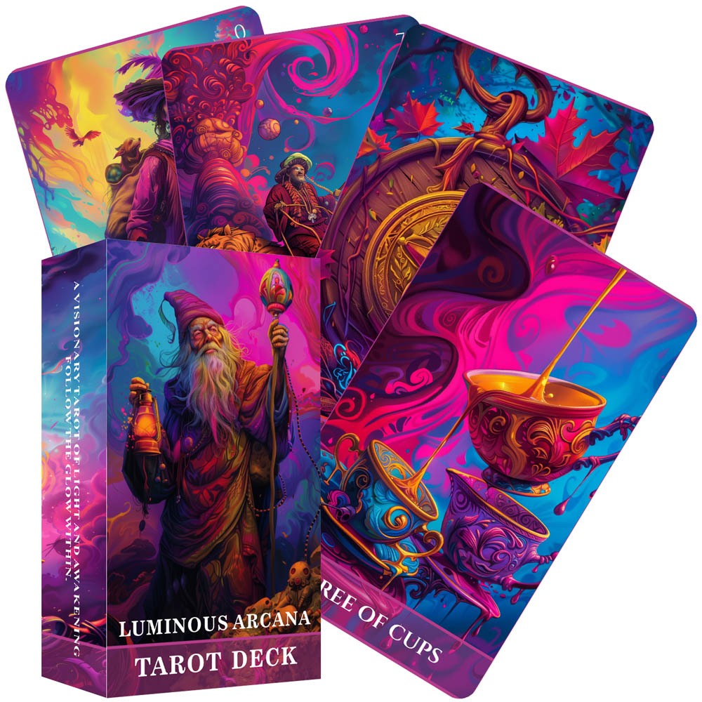 78 Card Luminous Arcana Tarot Deck, 13x8 Cm เหมาะสําหรับ Wisdom, ความคิดสร้างสรรค์, และ Awakening Readers, การ์ดเกมสําหรับ Insight