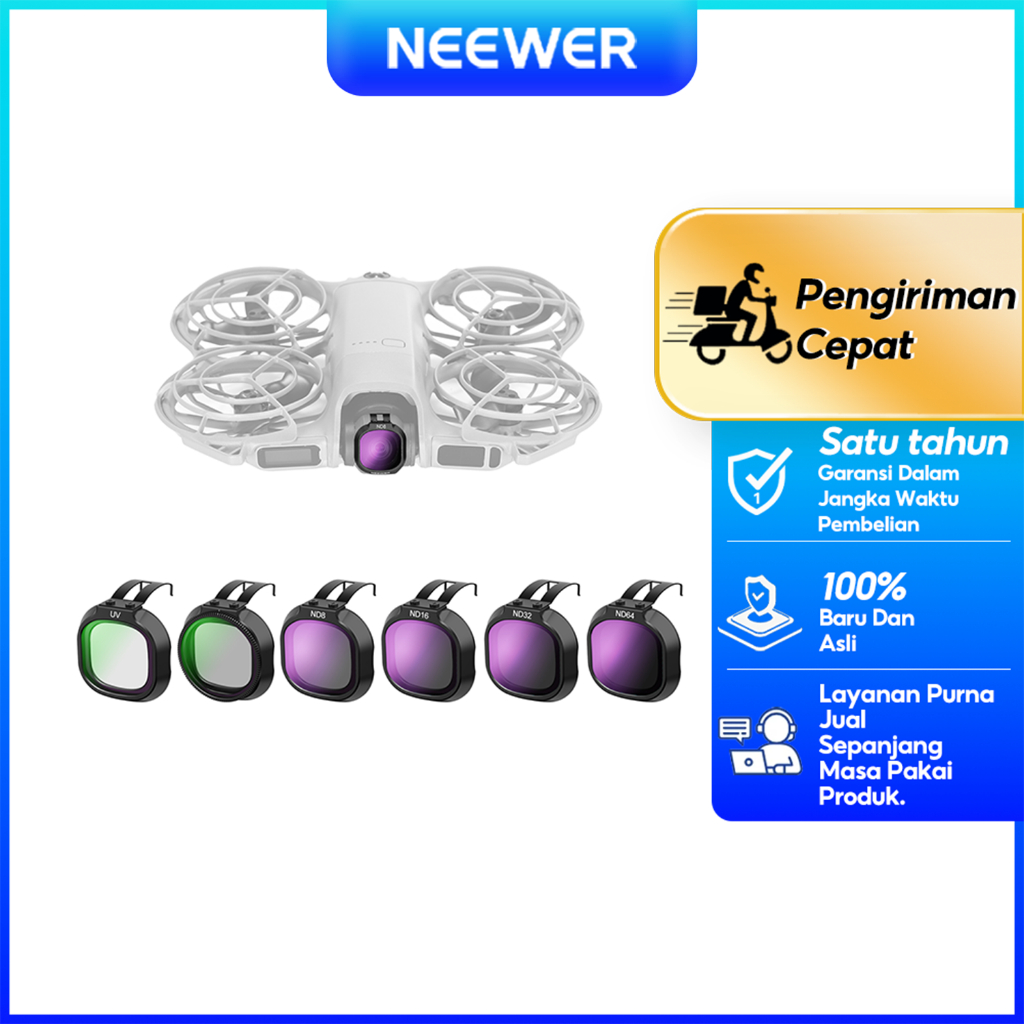 NEEWER ชุดกรองสําหรับ DJI NEO 2, CPL UV ND8 ND16 ND32 ND64 ND/PL ตัวกรองหมอกสีดํา, ชุดกรองเลนส์กล้อง