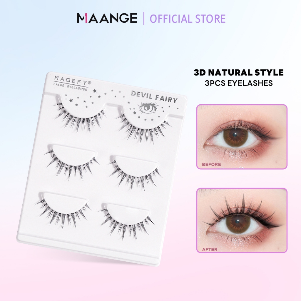 MAGEFY 3 คู่ขนตาปลอมแบบใช้ซ้ำได้ 3d สำหรับการแต่งหน้าตามธรรมชาติ 7378