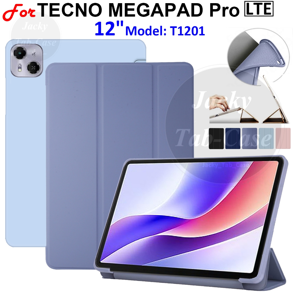 สําหรับ Tecno Megapad Pro 12 "แฟชั่นฝาครอบซิลิโคนนุ่มน้ําหนักเบา PU สําหรับแท็บเล็ต MEGAPAD Pro LTE 12 นิ้ว T1201